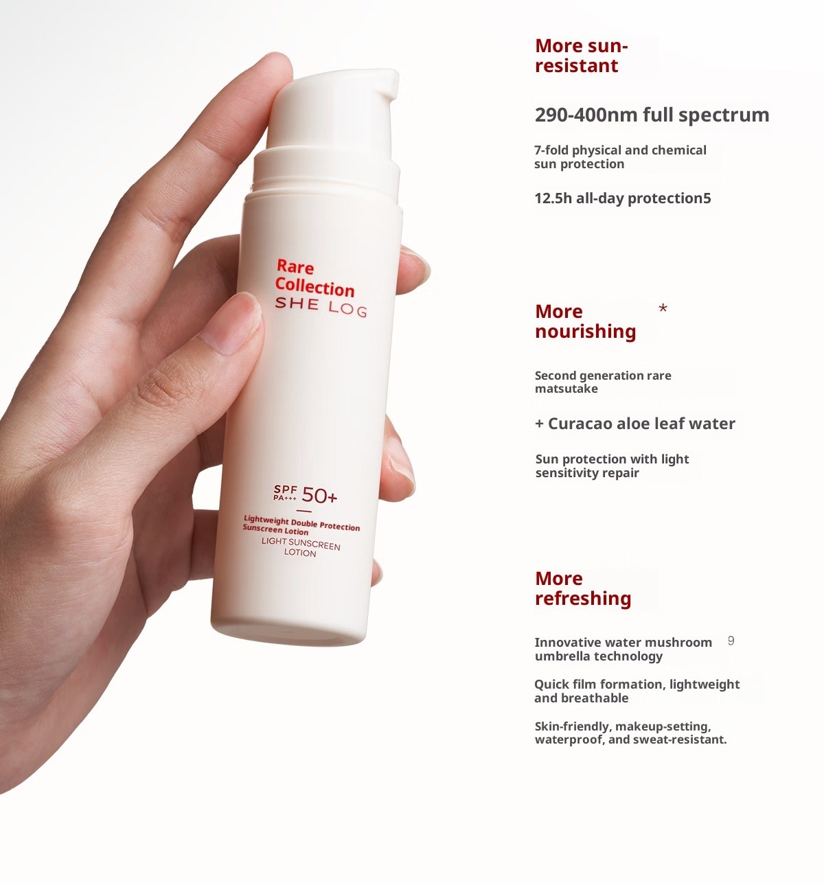 SHE LOG Sunscreen Lotion SPF50 for All Skin Types and Outdoor Use - Image 2