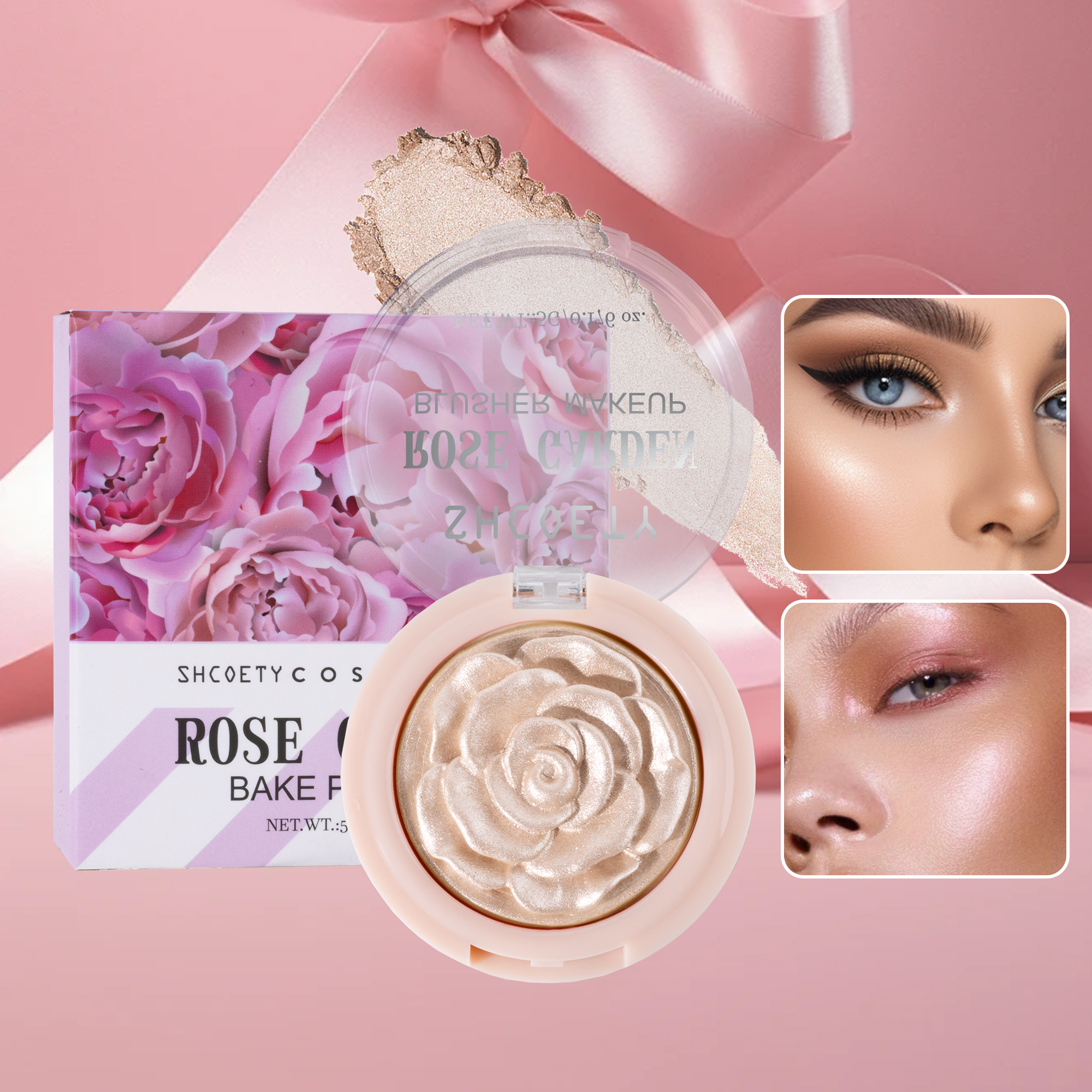 Rose Patterned Blush Buildable, Natural Glow for Cheeks - Image 3