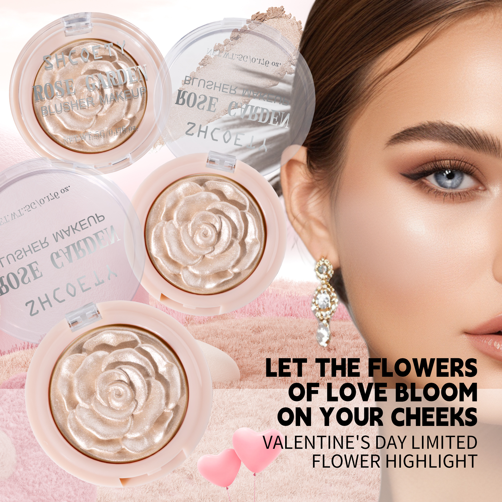 Rose Patterned Blush Buildable, Natural Glow for Cheeks - Image 7