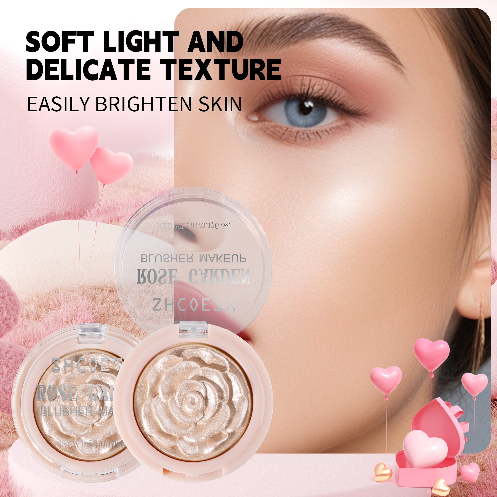 Rose Patterned Blush Buildable, Natural Glow for Cheeks - Image 8