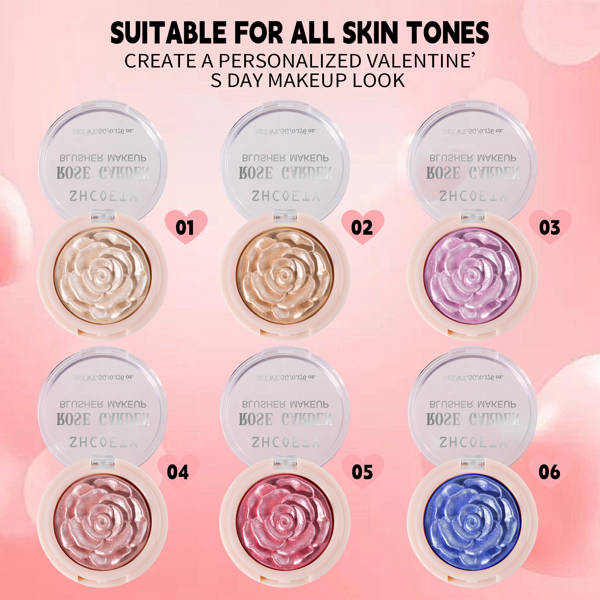 Rose Patterned Blush Buildable, Natural Glow for Cheeks - Image 4